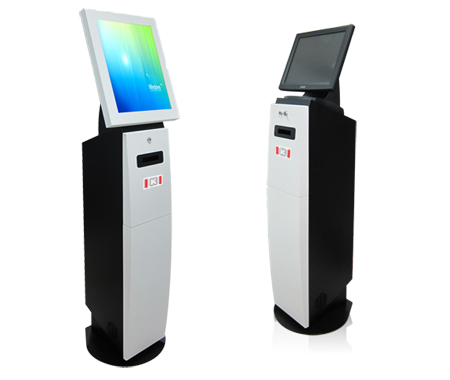 Equipped with 19-inch infrared touch screen, the choice of interrupter module, 8 cm thermal printers and other peripheral equipment.